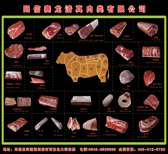 肉牛分割圖